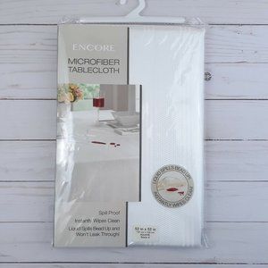 Fabric Tablecloth White Microfiber 52x52 Square Easy Care